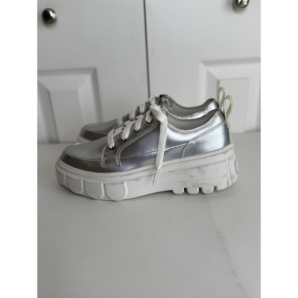 Sorel Caribou X Waterproof Sneakers Women's Platform Metallic Silver Chunky Sz 9 - Picture 5 of 9